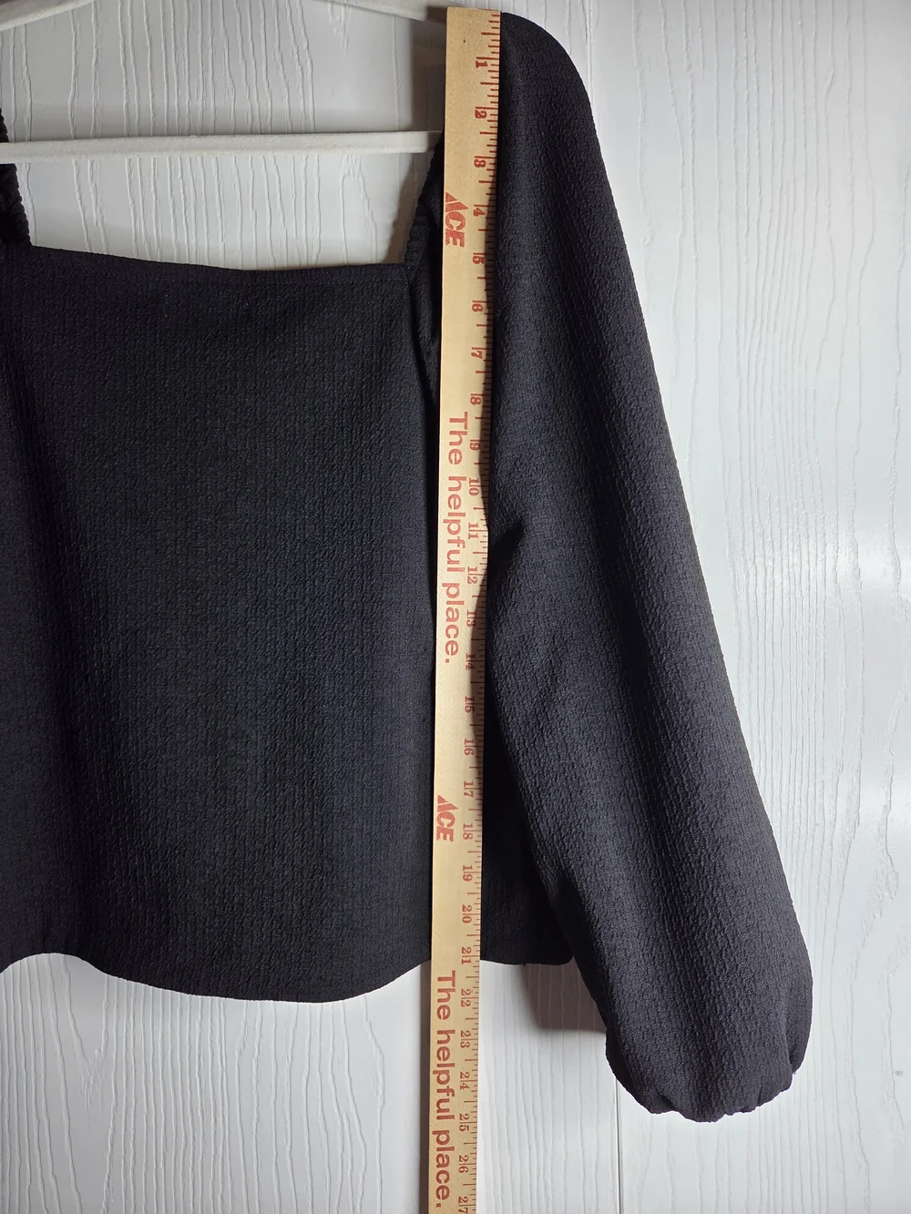 Madewell Crepe Square-Neck Puff-Sleeve Top Black Blouse Size Small Romantic